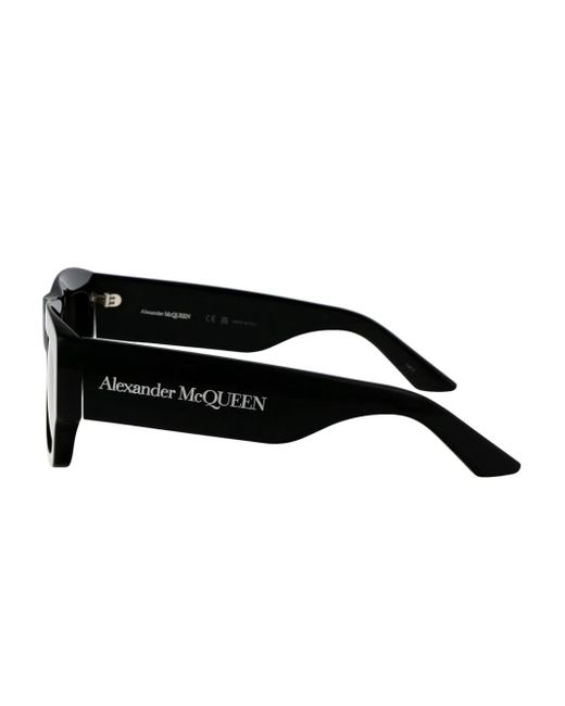 Alexander McQueen Black Bold Square-Frame Sunglasses for men