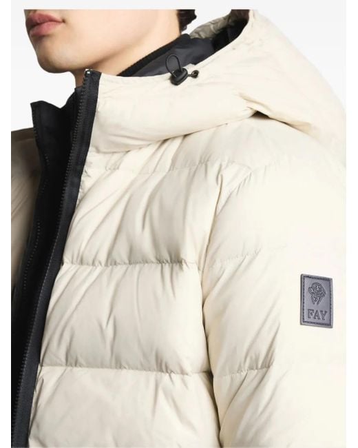 Fay Natural Quilted Hooded Jacket for men