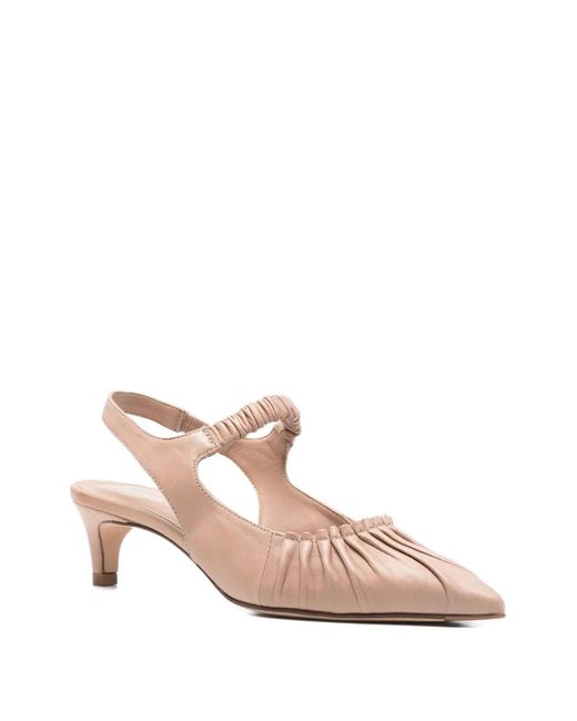 LORENA PAGGI Pink Gathered Slingback Pumps