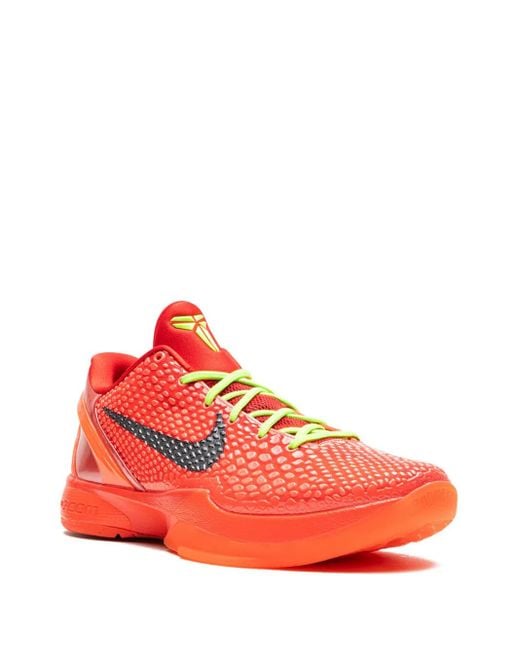 Nike Red Kobe 6 Protro "Reverse Grinch" Sneakers