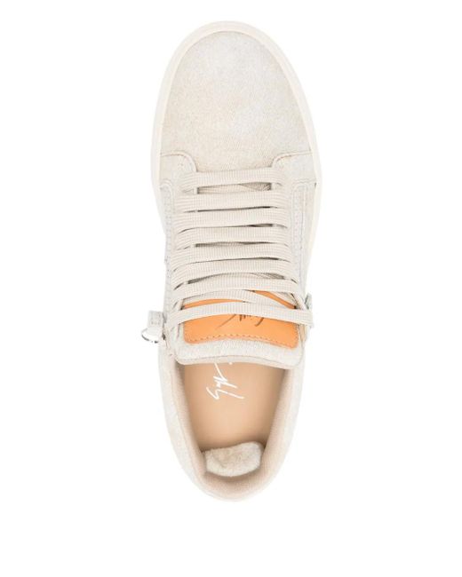 Giuseppe Zanotti White Suede Sneakers for men