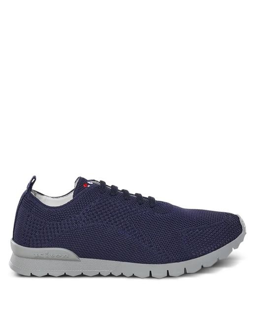 Kiton Blue Textured Sneakers for men