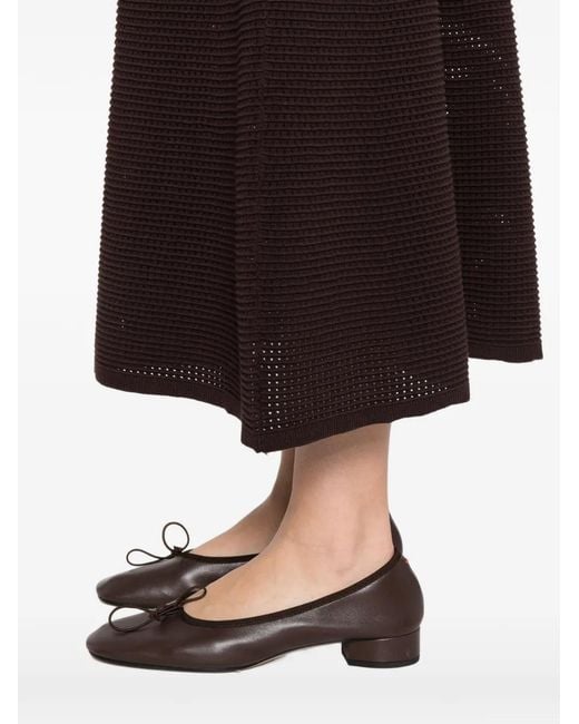 P.A.R.O.S.H. Brown Elastic-Waist Midi Skirt