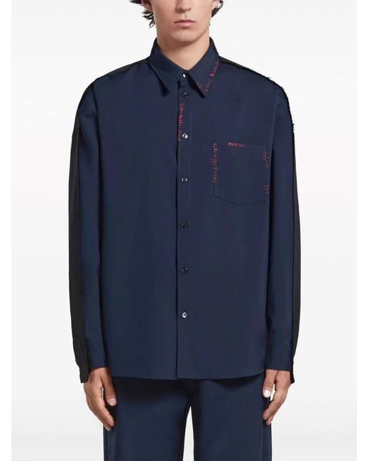 Marni Blue Shirt With Inserts for men