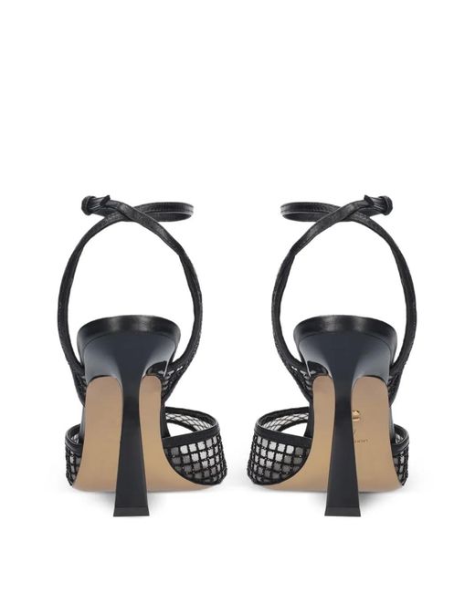 Lola Cruz White Ruby Mesh-Panel Sandals