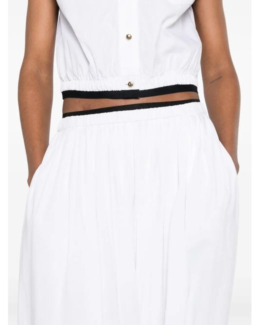 Maje White Elasticated-Waistband Oversize Trousers