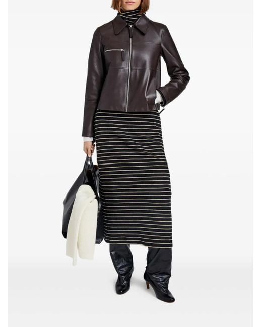 Proenza Schouler Black Annabel Zip-Front Leather Jacket