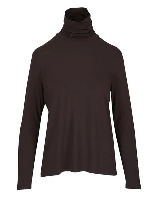 Majestic Filatures Black Roll-Neck Long-Sleeved Top