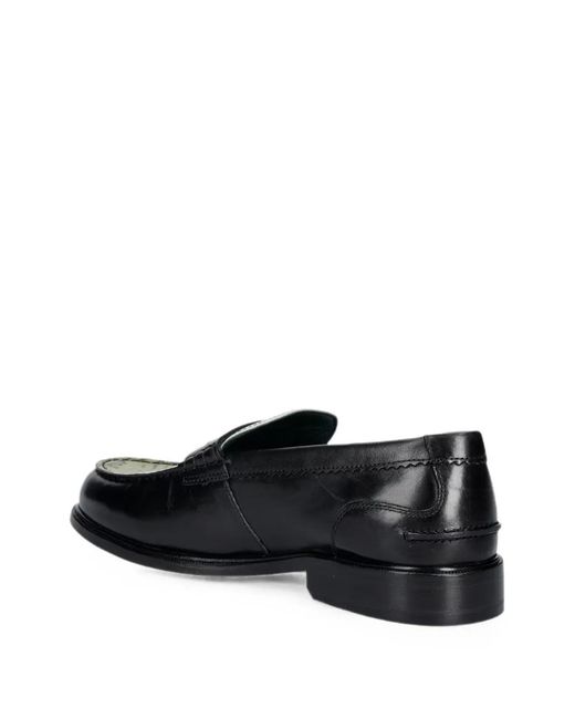 Clarks Black Craftmaster Graphic-Print Leather Loafers for men