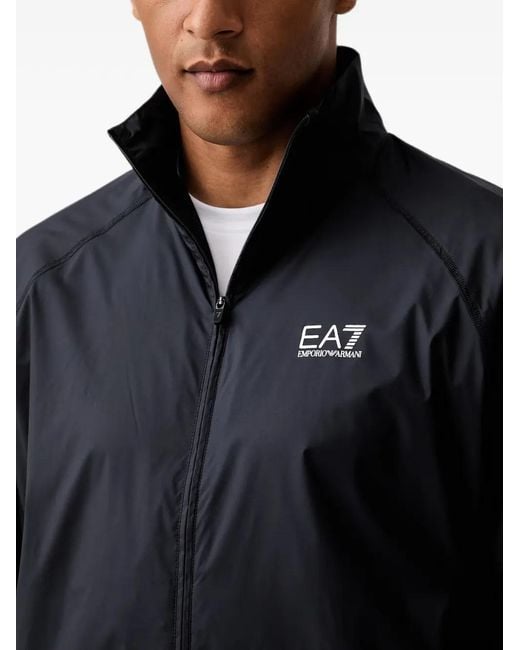 EA7 Black Logo-Print Tracksuit for men