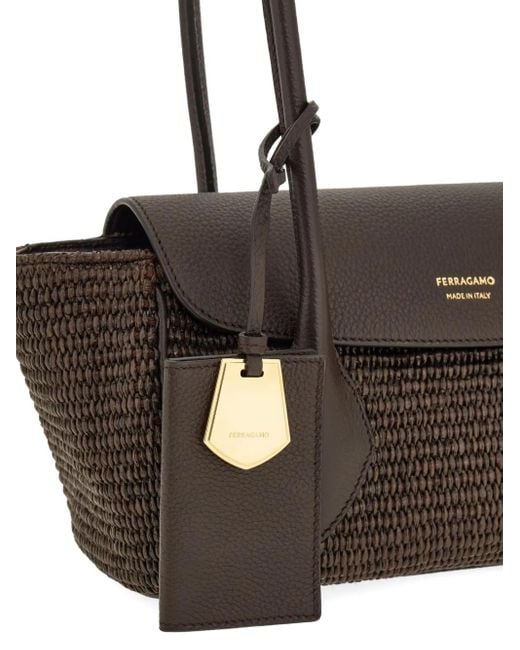 Ferragamo Small East-West Tote Bag in Black | Lyst