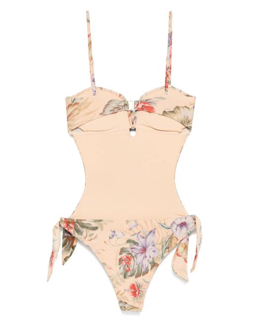 Zimmermann Pink Coco Scarf Tie Swimsuit