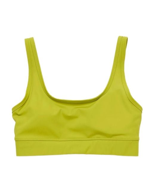 UNNA Yellow Logo-Print Bra