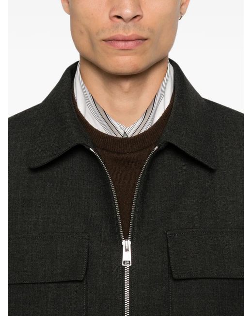 Sandro Black Zip-Fastening Pocket Jacket for men