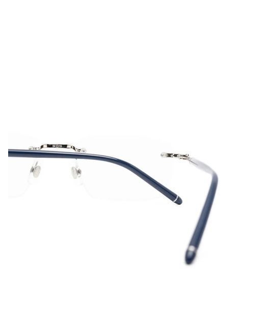 Montblanc White Rimless Rectangle-Frame Glasses