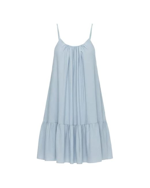 ELEH Blue Gathered Mini Dress