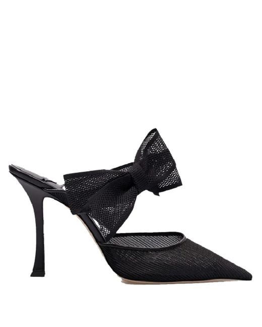 Jimmy Choo Black Brook Mules mit Schleifendetail 100mm