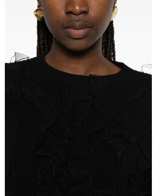 Valentino Garavani Black Embroidered Wool Sweater