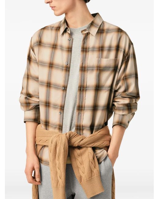 AMI Natural Ami De Coeur Checkered Boxy Shirt for men