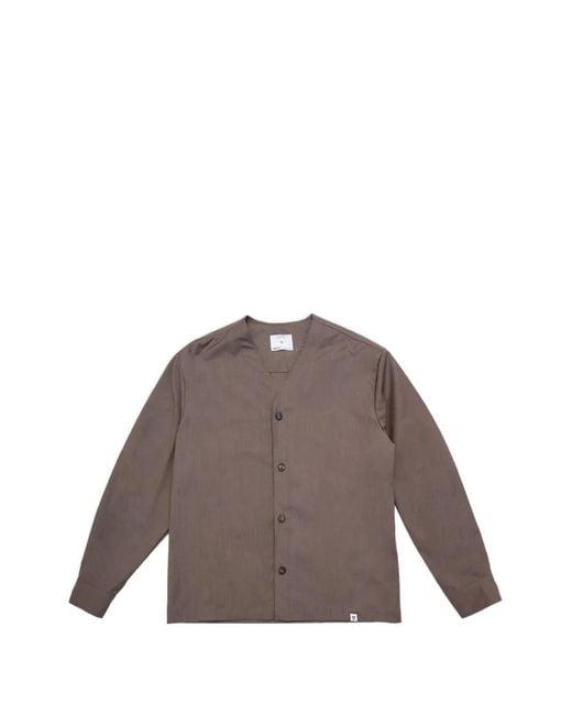 Woc Brown Akaroa V-Neck Shirt for men