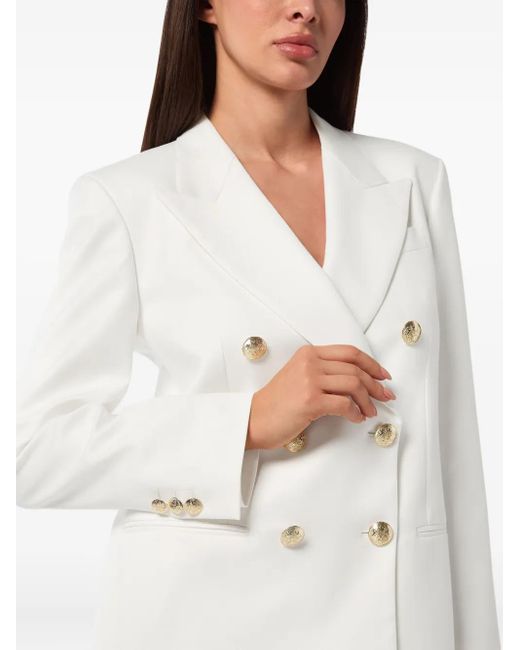 Philipp Plein White Double-Breasted Blazer