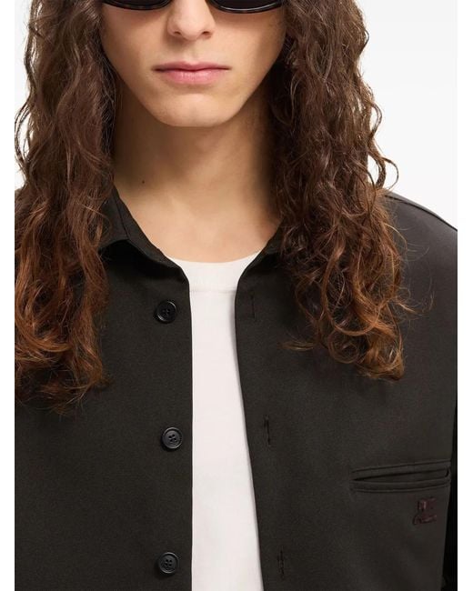 Courreges Gray One Pocket Twill Shirt