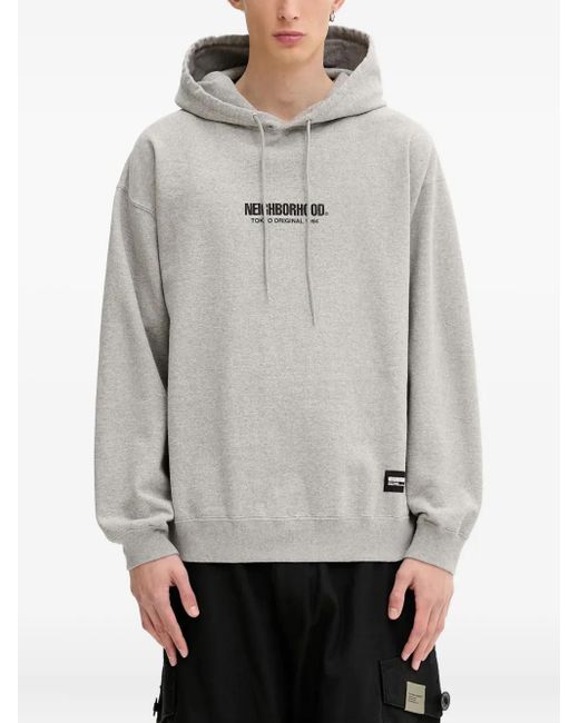 Felpa Con Cappuccio E Logo di Neighborhood in Gray da Uomo