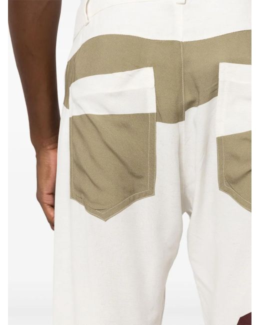 Amir Slama White Graphic-Print Linen-Blend Trousers for men