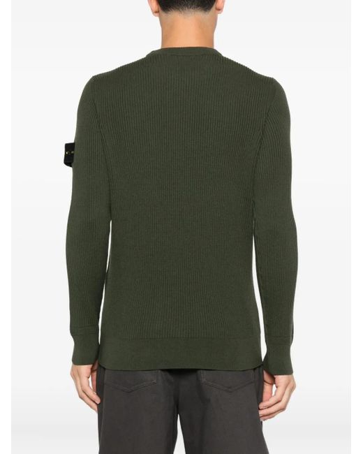 Stone Island 5100053 Pullover aus geripptem Strick in Green für Herren