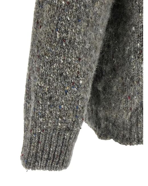 Maison Margiela V-Ausschnitt-Pullover mit überschnittenen Schultern in Gray für Herren