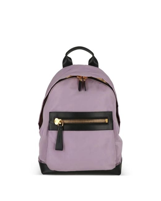 Tom Ford Pink Leather-Trim Zip-Fastening Backpack for men
