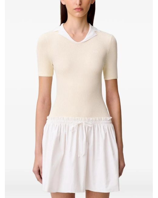 Claudie Pierlot White Short Bi-Material Dress