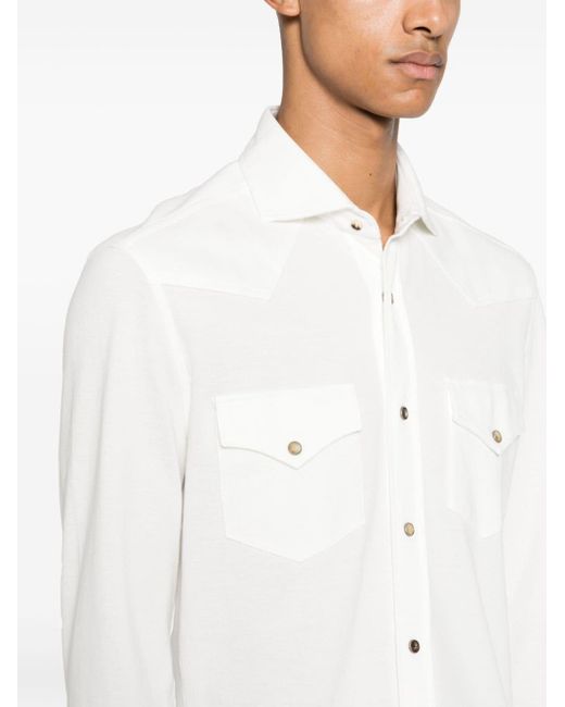 Camisa con botones Brunello Cucinelli de hombre de color White