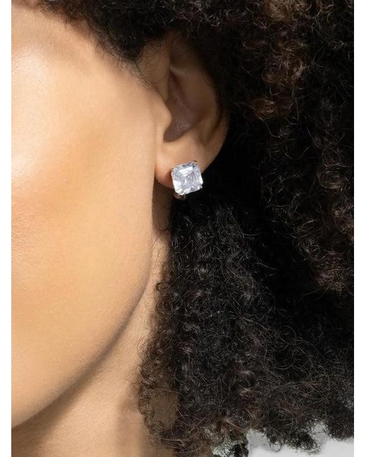Fantasia by Deserio White Cubic Zirconia Clip-On Earrings