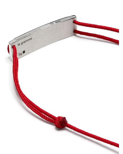 Le Gramme Red Sterling 5G Gordon Braided Bracelet