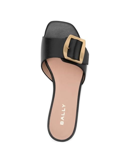 Bally White Buckle-Slide Sandals