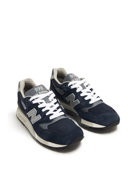 New Balance Blue 998 Logo-Appliqué Sneakers for men