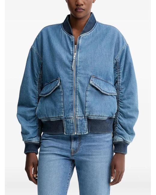 Levi's Blue Andy Denim Bomber Jacket