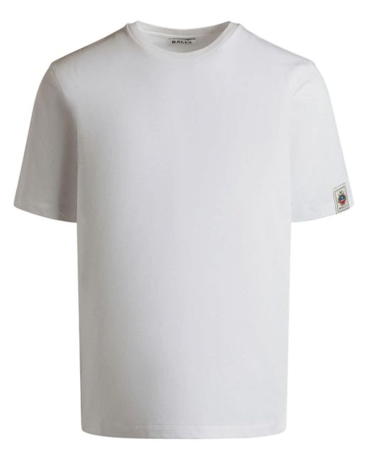 T-shirt en coton à logo appliqué Bally pour homme en coloris White
