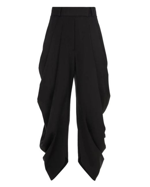 ANNAFOXY Black Drop-Crotch Trousers