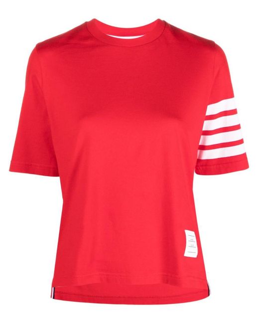 Thom Browne 4bar ストライプ 2003プリント Tシャツ Red