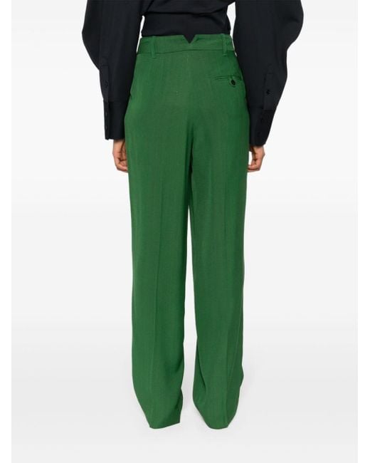 Jacquemus Green Le Titolo Pleat-detail High-waist Trousers