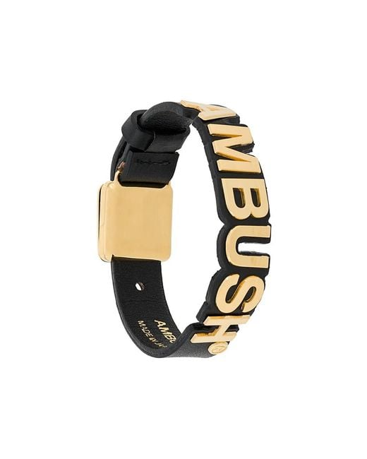 Ambush Black Logo Plaque Bracelet for men