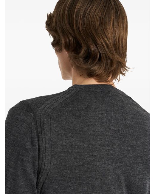 Pringle of Scotland Black Crew Neck Merino Wool Sweater for men