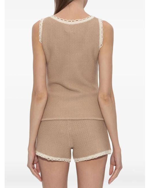Posse Natural Willow Crochet-Trim Top