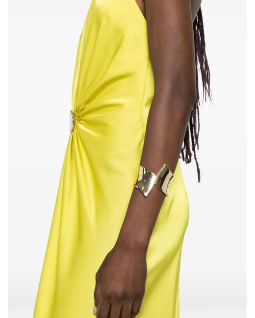 SIMONA CORSELLINI Metallic Halter-Neck Maxi Dress