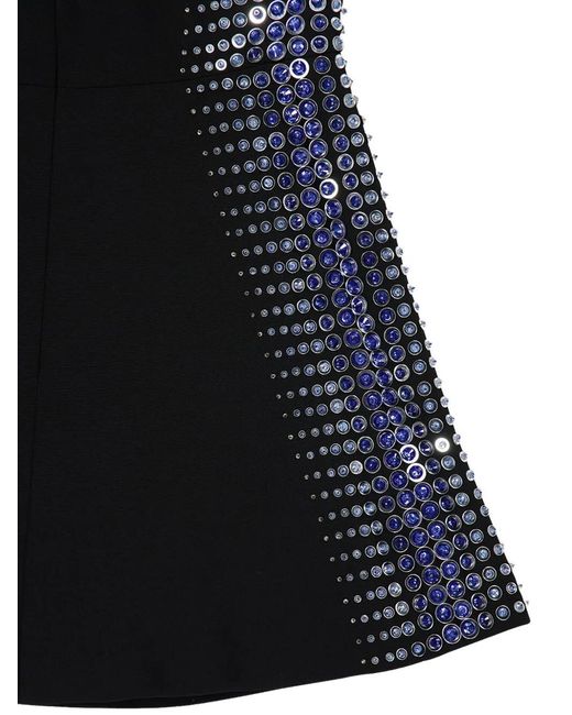 Casablanca Black Embellished Sleeveless Mini Dress