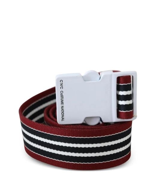 CoSTUME NATIONAL White Striped Belt for men