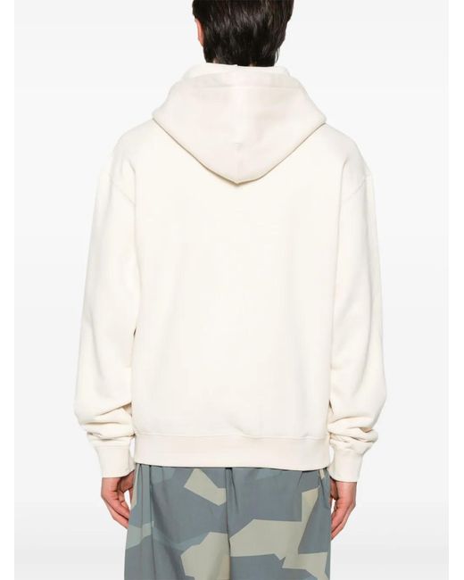 Jil Sander Natural Hoodie With Drawstring And Subtle Logo Detail for men