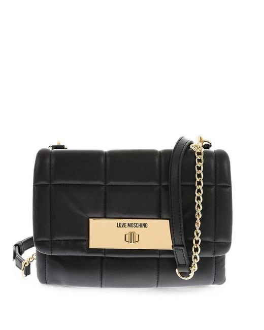 Love Moschino Black Quilted Cross Body Bag